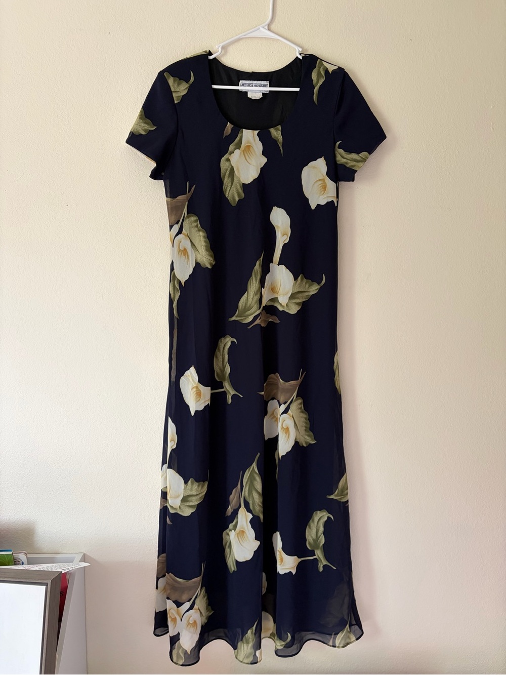 Jessica Howard Navy Floral Maxi Dress size 18 Vintage